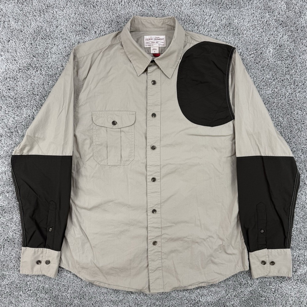 CC Filson Lightweight Left-Handed Shooting Shirt Men's M Beige/Brown Hunting